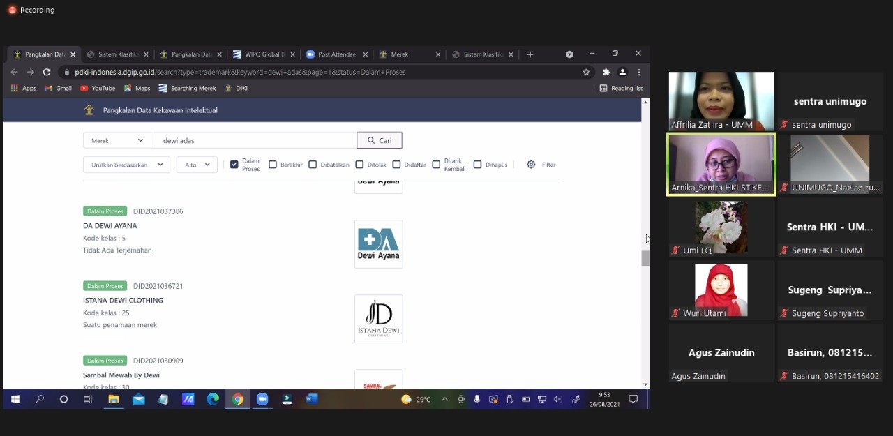 Pelatihan Drafting Merek dengan Sentra HKI UMM.
